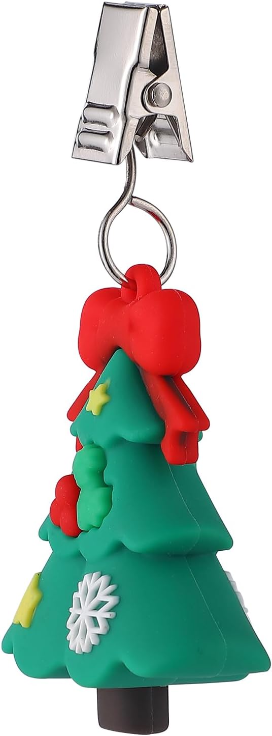 TwoFish Home Set of 4 Xmas Tree Tablecloth Weight Clamps Xmas Tree Style - Image 5