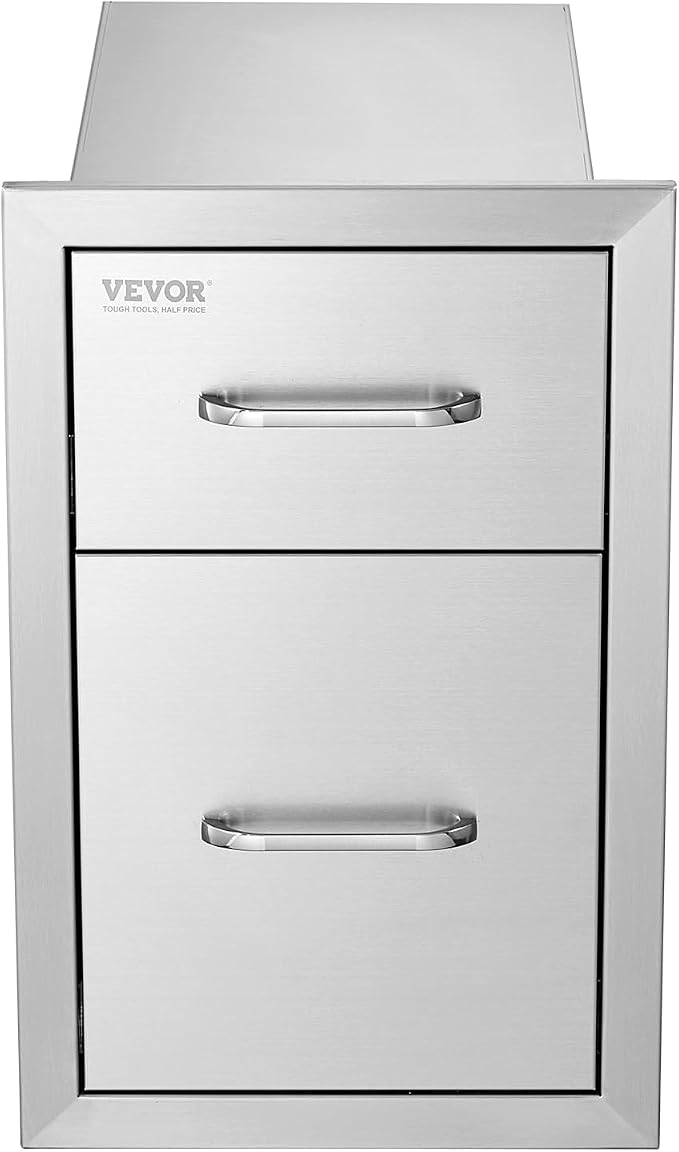 VEVOR Outdoor Kitchen Drawers 13" W x 20.5" H x 21" D, Flush Mount Double BBQ - Image 11