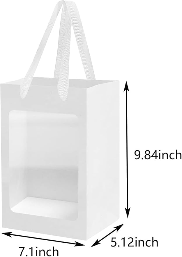 12 Pcs White Kraft Paper Gift Bags - Image 2
