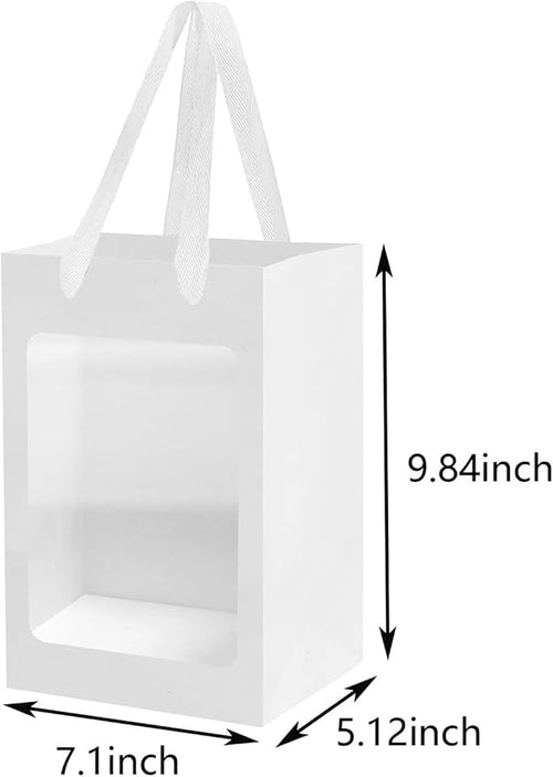 12 Pcs White Kraft Paper Gift Bags - Image 2