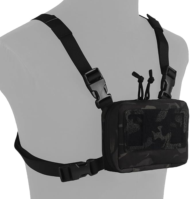 FoldPanel Tactical Chest Vest Pouch Set, Chest Rig Phone Mount as 4.7-6.7" - Image 3