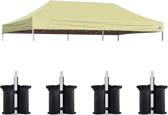Eurmax USA 10x20 Pop Up Canopy Replacement Canopy Tent Top Cover, Instant by Eurmax