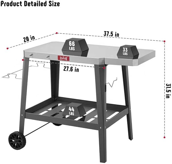 Outdoor Grill Cart, Pizza Oven Table - Image 3