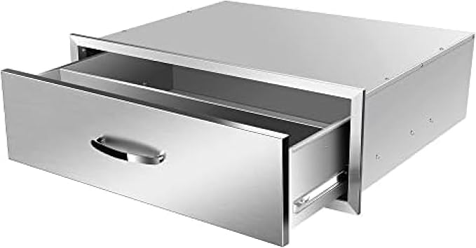 BBQ Outdoor Kitchen Drawers Stainless Steel 3-Drawer BBQ Drawer Enclosed by OLIPIC
