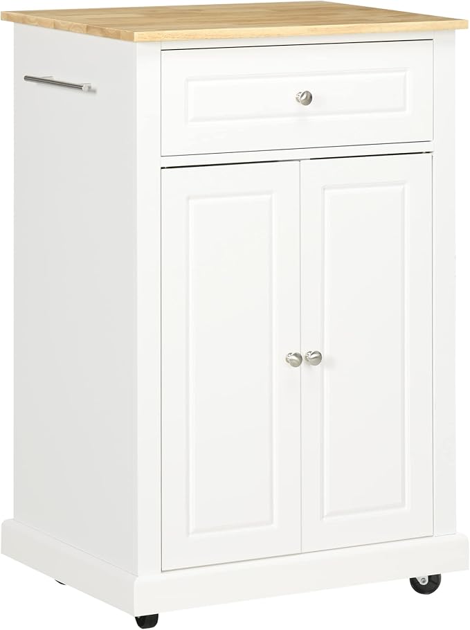 HOMCOM Rolling Kitchen Island Cart, Portable Serving Trolley Table by HOMCOM