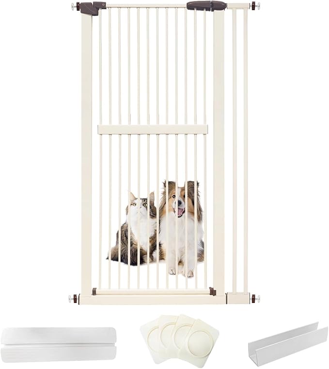 Lumizone Extra Tall Cat Gate 61.02" High Pressure Mounted Extra Wide by Lumizone