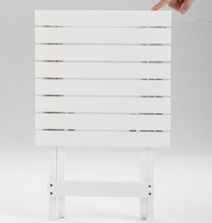 Small Side Table Square Folding, Patio Foldable Wooden End Table - Image 8