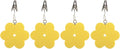 TwoFish Home Set of 4 Yellow Flower Resin Table Cover Tablecloth Weights Clips by TwoFishHomeFashionLLC