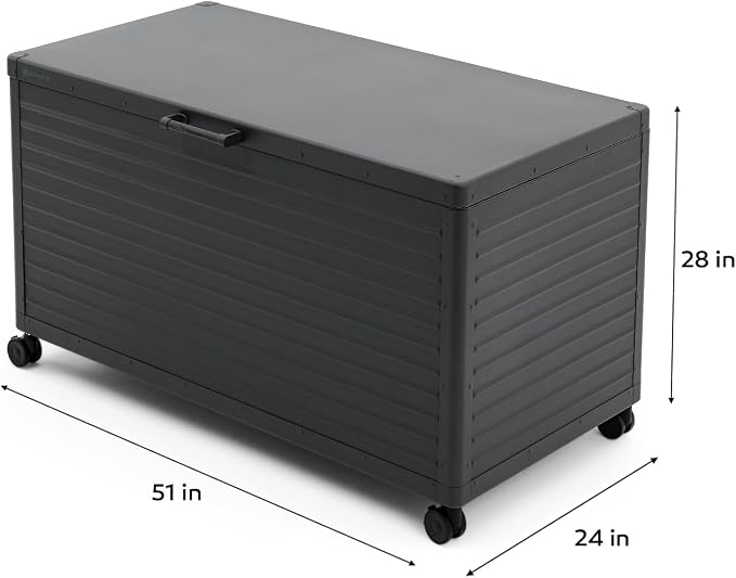 MIRADOR 134 Gallon Outdoor Storage Box Waterproof, Metal Deck Box - Image 6