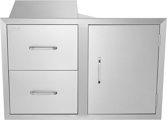 VEVOR Outdoor Kitchen Door Drawer Combo, 32.5" Wx21.7 Hx20.5 D, Access Door - Image 11