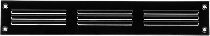 Repa Market 12x2 Inch Air Vent Cover/Black Galvanized Steel Louvered Grill Cover by RepaMarket