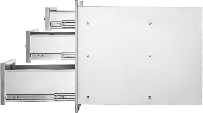 VEVOR 14x20.3 Inch Outdoor Kitchen Drawers Stainless Steel, Flush Mount Triple - Image 12