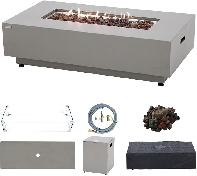 Westwood 50” Propane Fire Pit Smokeless Firepit Converts to Outdoor Gas Fire Pit by SolLiving