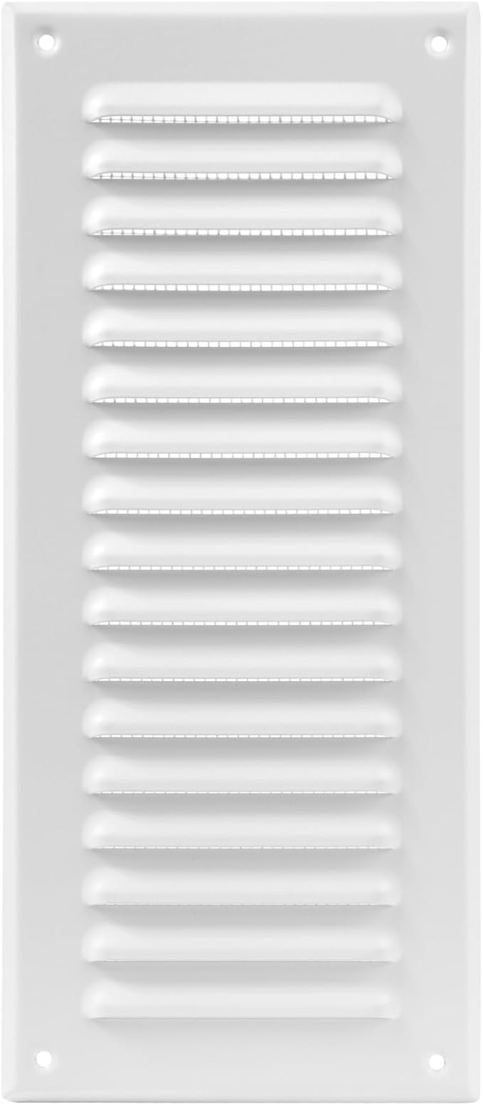 Vent Systems – 3.35 x 9.84 Inch White Metal Rectangular Soffit Air Vent Grille by VentSystems