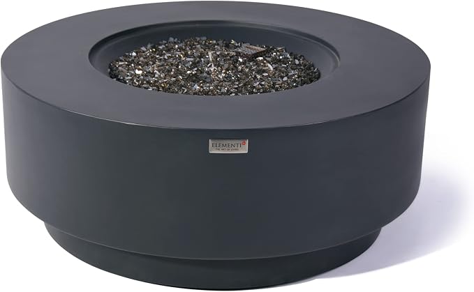 Elementi+ | Nimes Gas Fire Pit Cast Concrete 40" Dia. Round Fire Table - Image 3