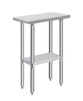 Hally Stainless Steel Table for Prep & Work 24 x 12 Inches, NSF Commercial by HallySinksTablesH