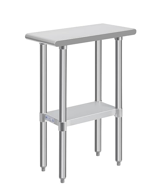 Hally Stainless Steel Table for Prep & Work 24 x 12 Inches, NSF Commercial by HallySinksTablesH