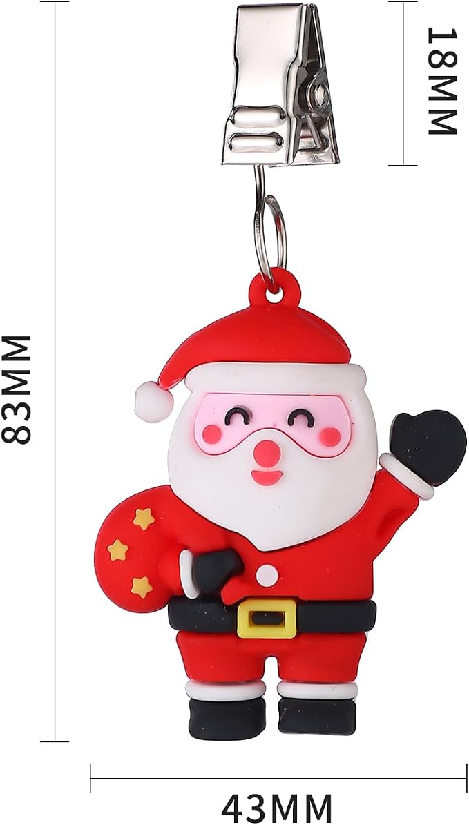 TwoFish Home Set of 4 Xmas Santa Claus Tablecloth Weight Clips Xmas Santa Claus - Image 3