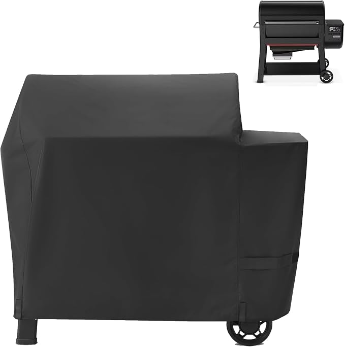 Grill Cover for Weber Searwood XL 600 Pellet Grill, 600D Heavy Duty Waterproof by Blackhoso