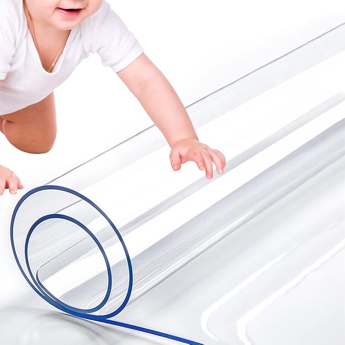 RostiKong 2pcs 18 x 36 Inch Clear PVC Table Protector Rectangular Plastic Desk by RostiKong