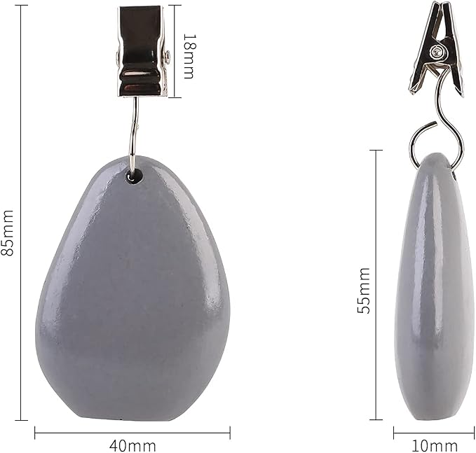 TwoFish Home Set of 4 Grey Stone Tablecloth Weights Clips Handicraft Grey Stone - Image 5
