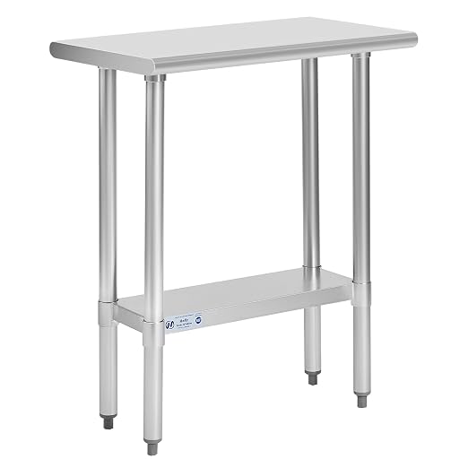 Hally Stainless Steel Table for Prep & Work 14 x 30 Inches, NSF Commercial by HallySinksTablesH