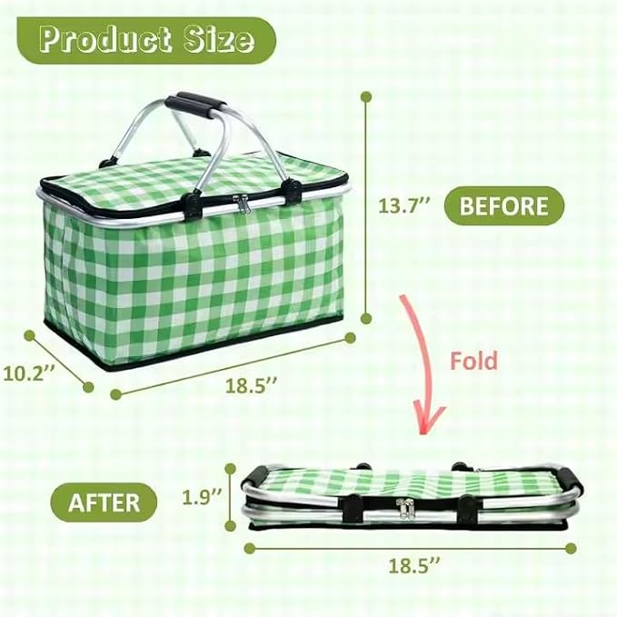 Insulated Picnic Basket Cooler Bag - Image 2
