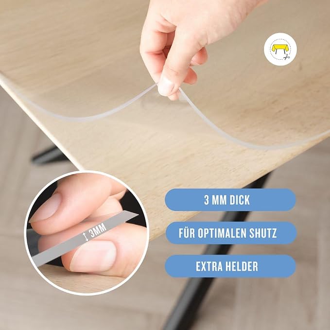 Clear Table Cover Protector, 36x78 inch, German Quality - Image 2