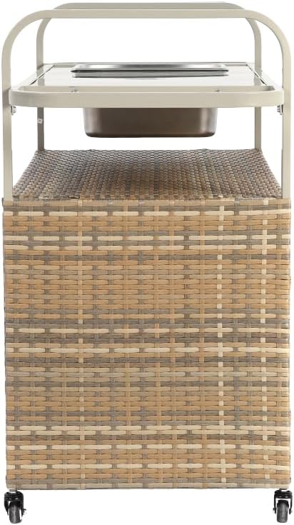 Outdoor Table, Wicker Cart - Image 8
