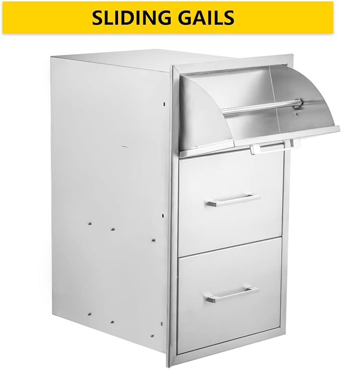 TIANAI Outdoor Kitchen Double Drawer w/Paper Towel Holder Combo Works - Image 4