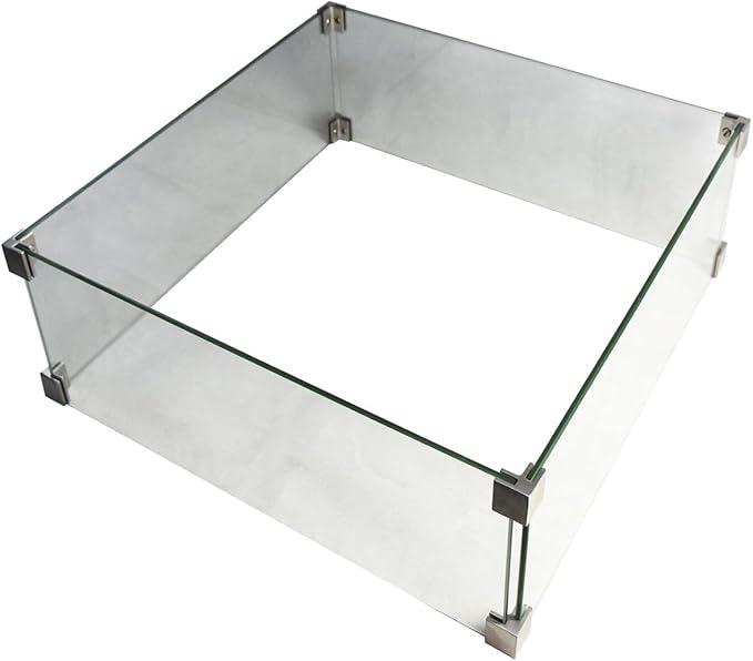 All Fire Table Pit Wind Screens and Stainless Steel Buner Lid from ELEMENTI | by AMSFireplaceInc