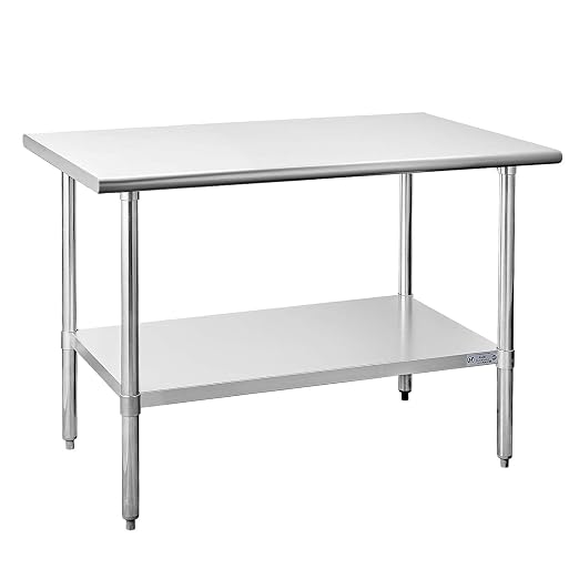 Hally Stainless Steel Table for Prep & Work 30 x 48 Inches, NSF Commercial by HallySinksTablesH