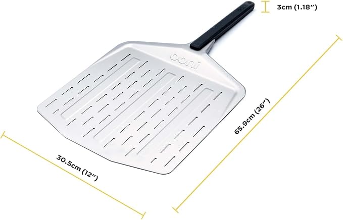 ooni 12” Perforated Pizza Peel – Aluminum Metal Pizza Peel 12 Inch, Pizza - Image 2