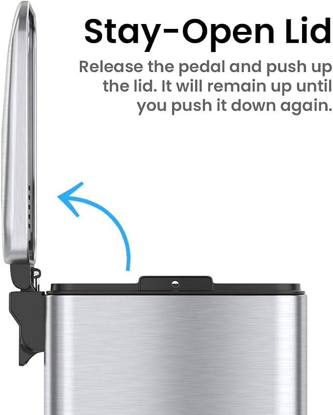 iTouchless 5 Liter / 1.32 Gallon SoftStep Bathroom Trash Can - Image 5