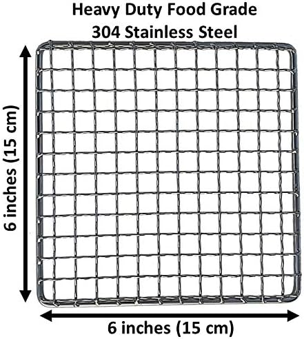 Portable Bushcraft Stainless BBQ Cooking Grill Grate, Bamboo Cutting Board - Image 3