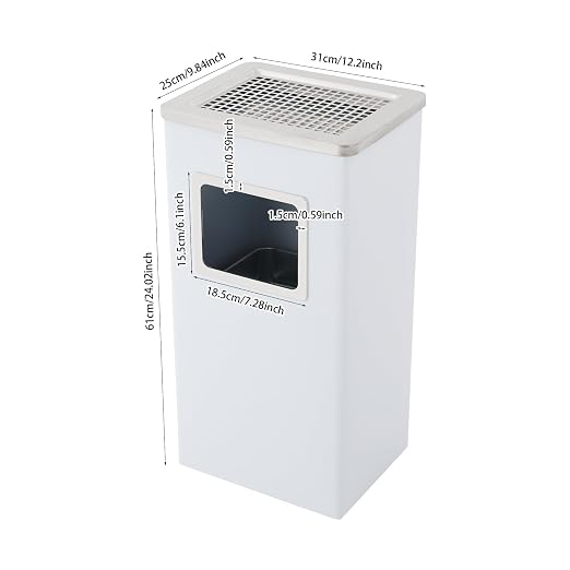 Trash Can with Lid Outdoor Indoor Stainless Steel Commercial Garbage Bin Waste - Image 4