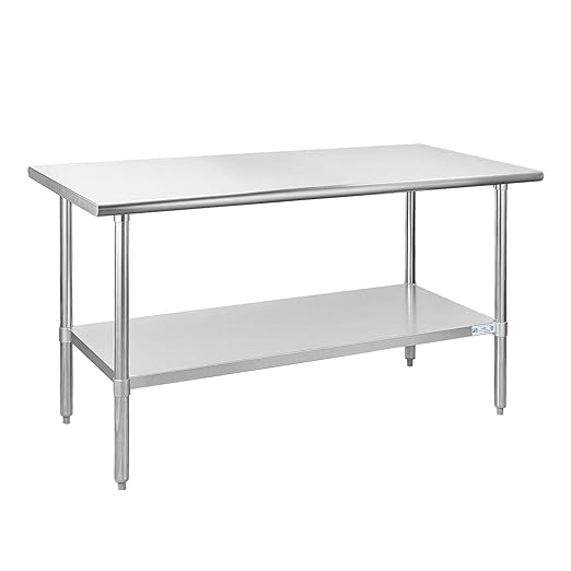 Hally Stainless Steel Table for Prep & Work 24 x 60 Inches, NSF Commercial by HallySinksTablesH