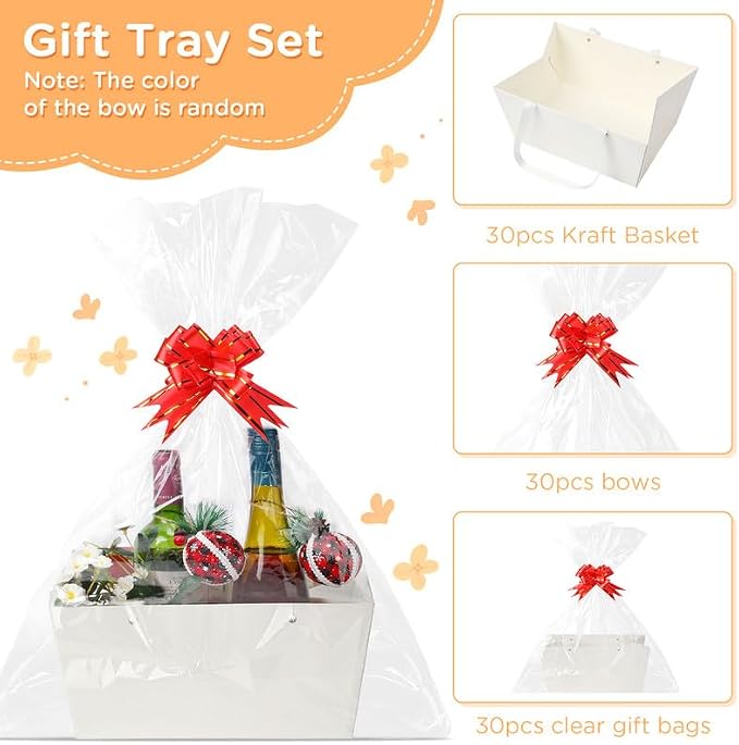 Tuanse 30 Pcs Basket for Gift Empty DIY Bulk Gift Basket Kit - Image 3