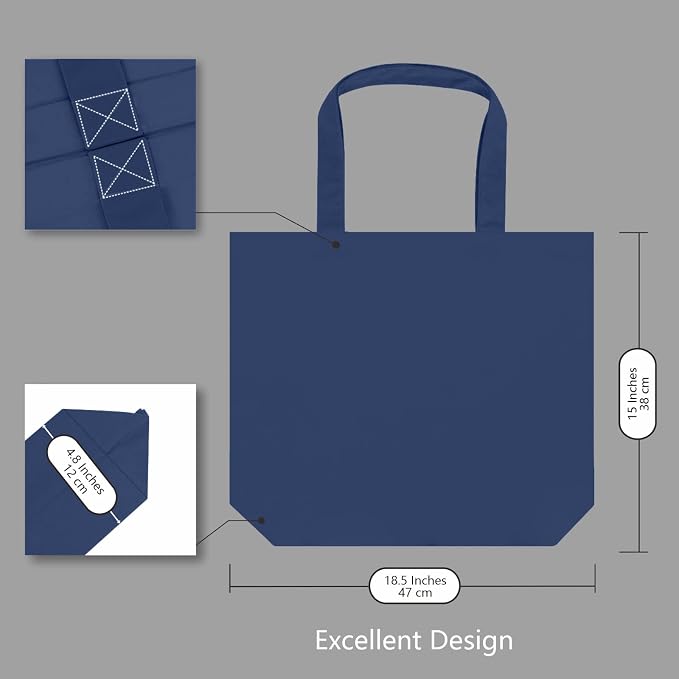TOPDesign 3-Pack Super Strong Large 12oz Cotton Canvas Tote Bags, Reusable - Image 5