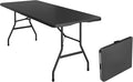 6 Foot Foldable Table with Built in Handle & Steel Legs, Heavy Duty Portable by VISTACASA