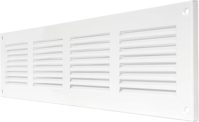 Repa Market Air Vent Cover 16x4 Inch White Galvanized Steel Louvered Grill Cover - Image 7