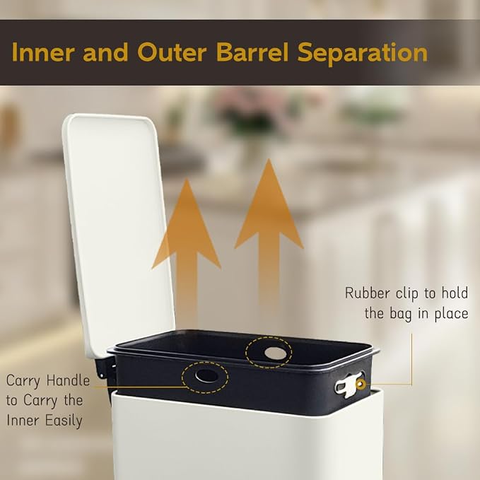 Bathroom Trash Can, 2.6 Gallon Trash Can - Image 4