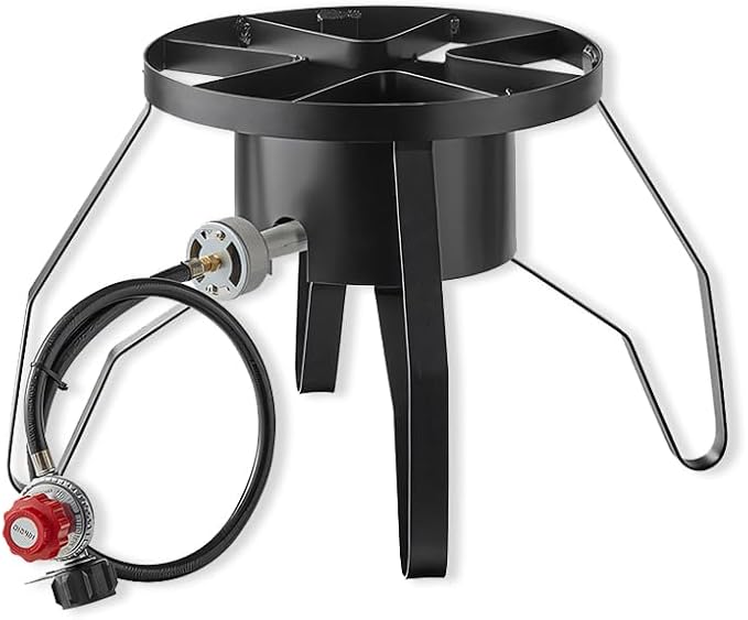 Portable Gas Stove with Hose Guard, Steel Heavy Duty Single Burner Outdoor by Zedfire