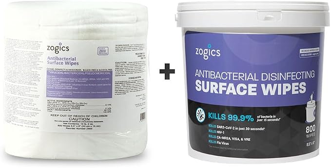 Zogics Antibacterial Wipes, EPA Registered Surface and Gym Equipment - Image 3