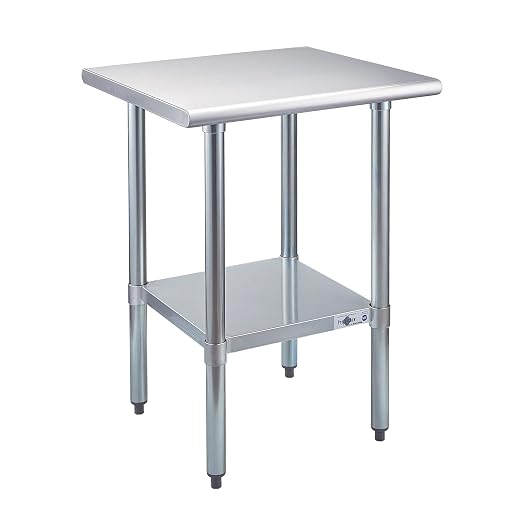 Profeeshaw Stainless Steel Prep Table 24x24 Inch NSF Commercial Work Table by Profeeshaw