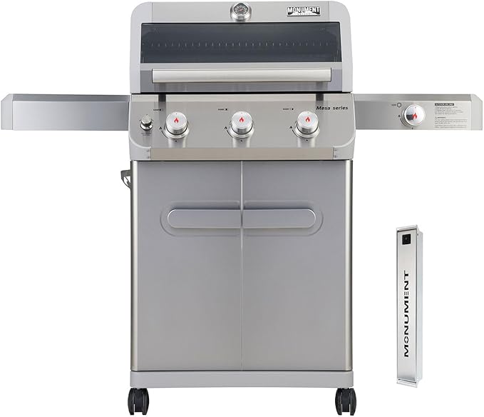 Monument Grills Outdoor Barbecue Stainless Steel 3 Burner Propane Gas Grill by MonumentGrills