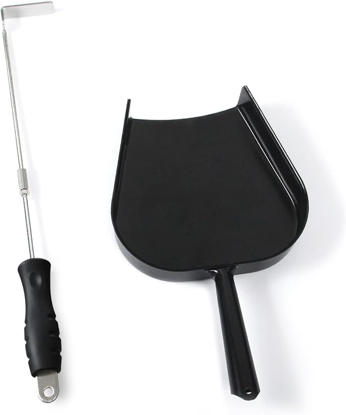 Ash Tool and Ash Pan fit Big Size Green Egg, Stainless Steel Grill Cleaning by OLIGAI