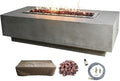 Elementi | Granville Gas Fire Pit Cast Concrete 60" Rectangular Fire Table by AMSFireplaceInc