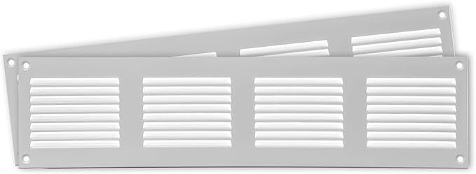 Repa Market 2-Pack Air Vent Cover 16x4 Inch White Galvanized Steel Louvered by RepaMarket