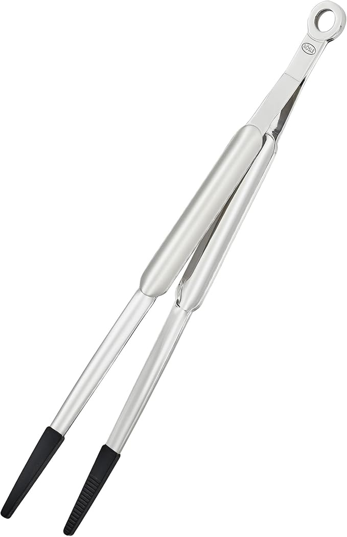 Tongs with Silicone Tips, Stainless Steel, 12.6-Inch